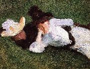John Singer Sargent Two Girls Lying on the Grass Spain oil painting artist